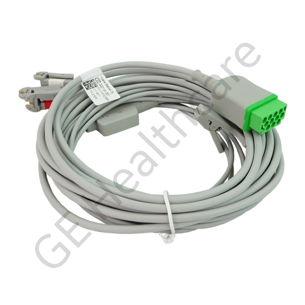 ECG Trunk Cable, 3-ld w/ integrated grabber leadwire, AHA, 3.6 m/12 ft.