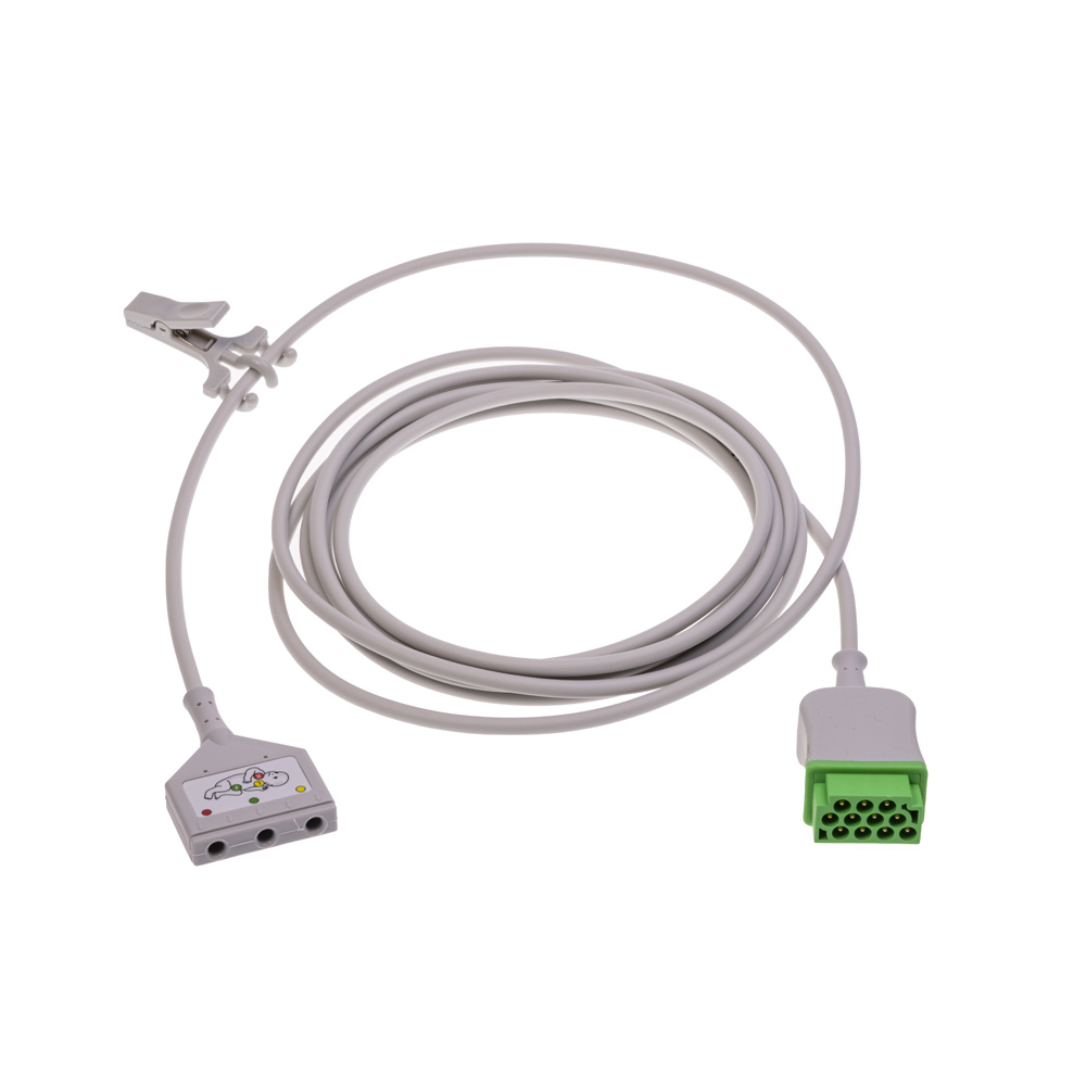 ECG Trunk Cable, Neonatal, DIN 3-lead, IEC, 3.6 m/12 ft.