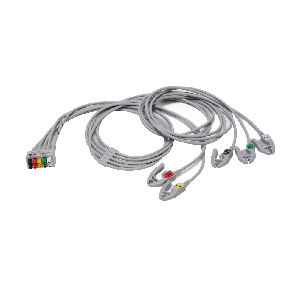 ECG Leadwire set, 5-lead, Grabber, IEC, mix 74 cm/ 29 in, 130 cm/ 51 in