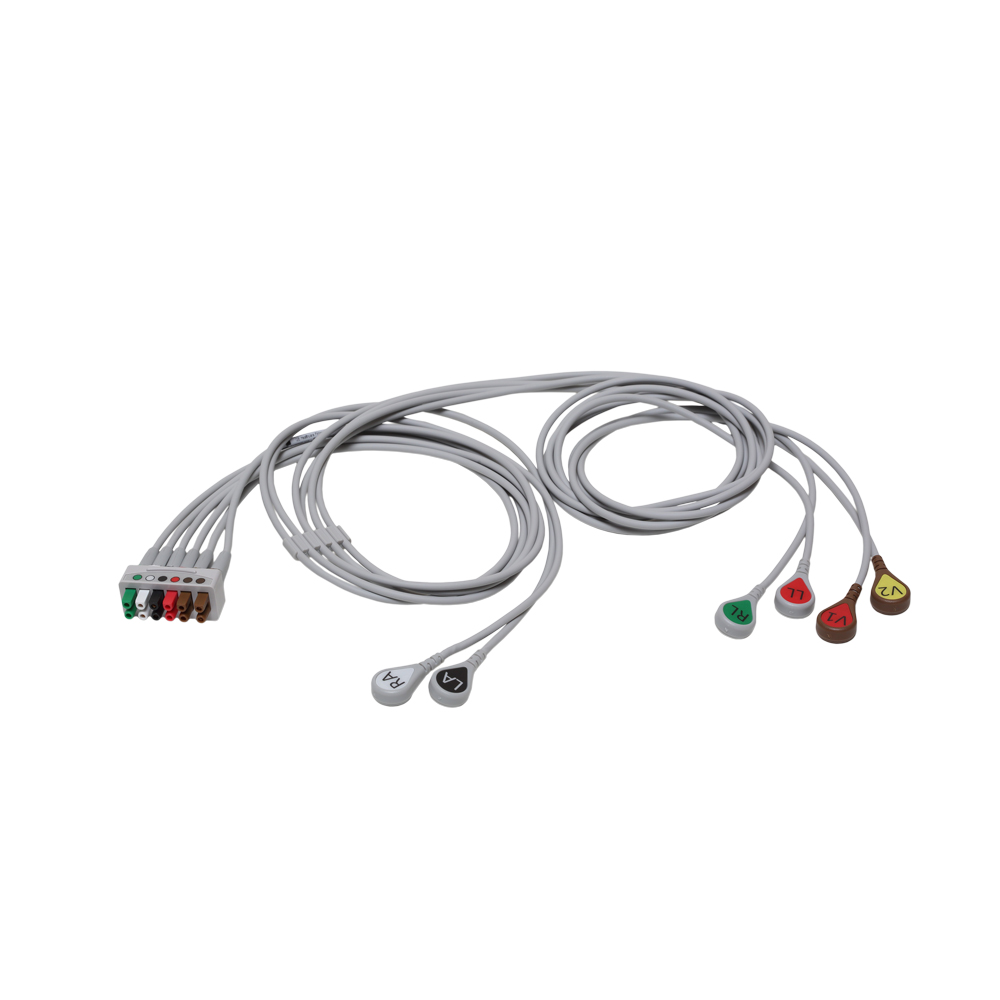 ECG Leadwire set, 6-lead, grouped, snap, AHA, mix 74 cm/29 in, 130 cm/51 in, 1/pack ECG Leadwire set, 6-lead, grouped, snap, AHA, mix 74 cm/29 in, 130 cm/51 in, 1/pack