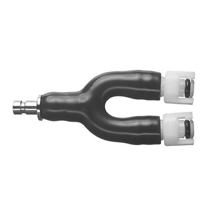 Quick Connect Adapter, Y, 2 Male Submin to 1 Male Bayonet. (10/PK)